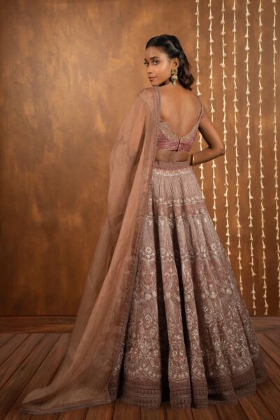 Designer jade green lehenga with modern embroidery for evening events